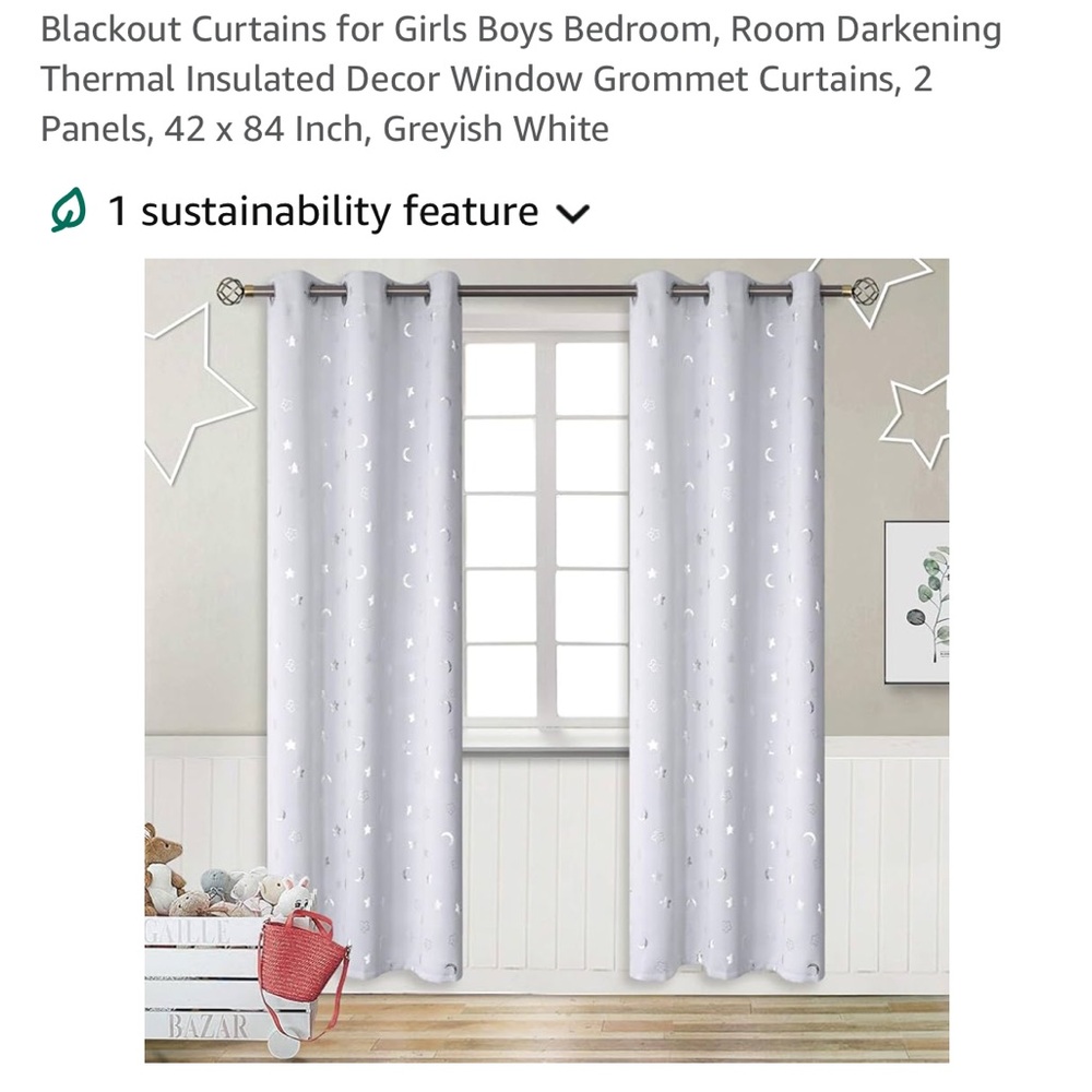 Nursery star and moon curtains